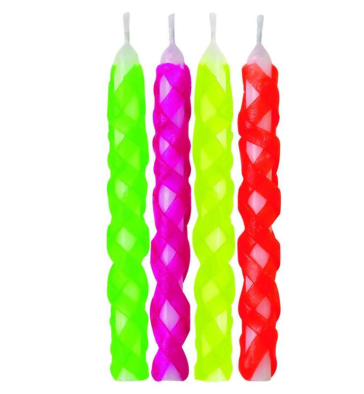 Wilton LATTICE HOT COLOUR CANDLES Multicolour Birthday Party Fun Cake Decoration