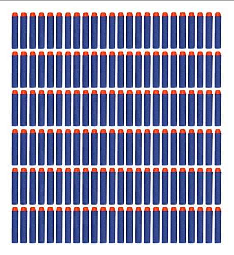 6MILES 200 Pcs 7.2*1.3 Cm EVA Dark Blue Foam Soft Refill Bullet Darts for Nerf N-strike Elite Series