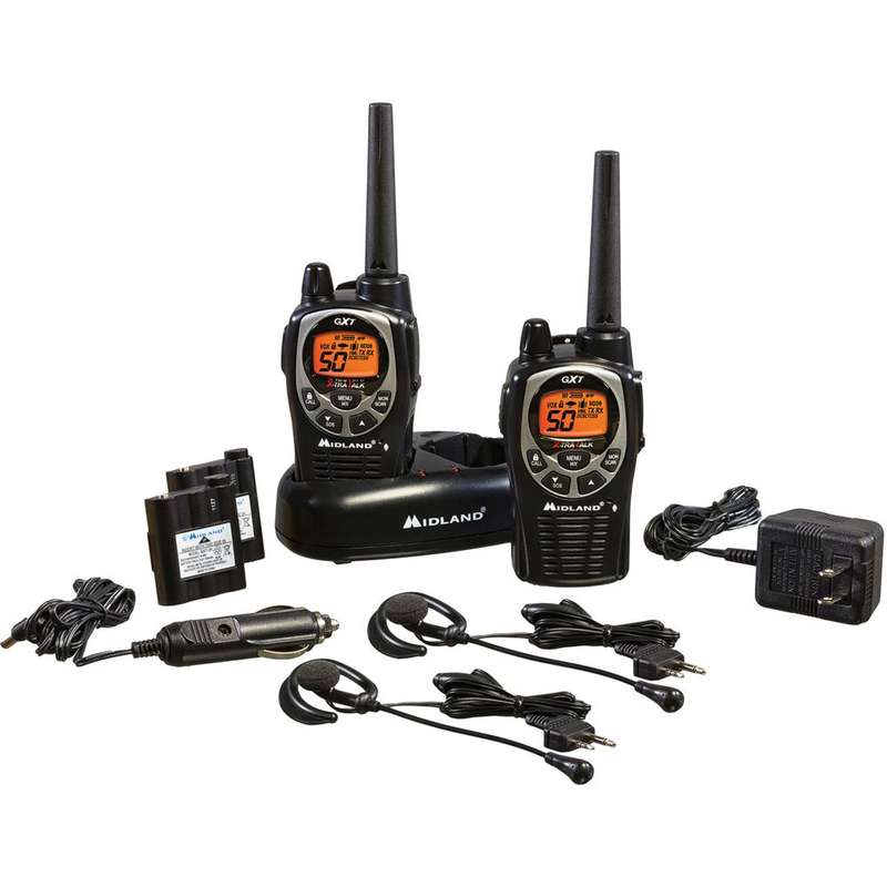 Midland GXT1000VP4 36-Mile 50-Channel FRS/GMRS Two-Way Radio (Black/Silver) ** Free Shipping **