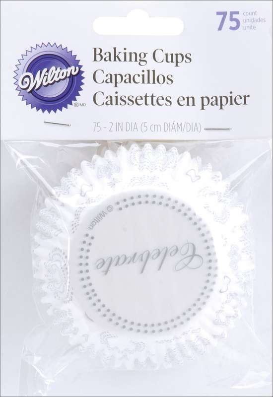Wilton 75 Pack STANDARD CELEBRATE Cup Cakes Muffin Baking Decorating Cases 2 "