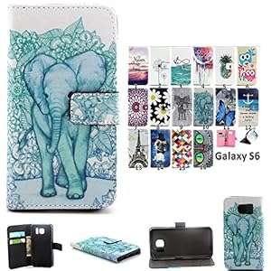 DEENOR PU Leather Wallet Stand Flip Case Cover for Samsung Galaxy S6 / G920. D10