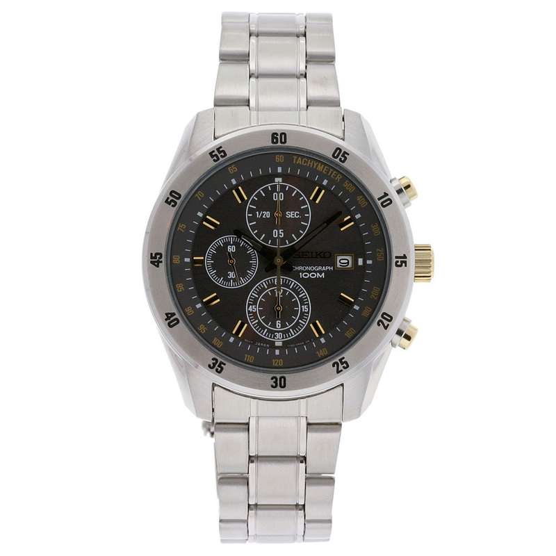 **R4000**Seiko Men's SNDC51 Chronograph Stainless Steel Grey Dial Watch