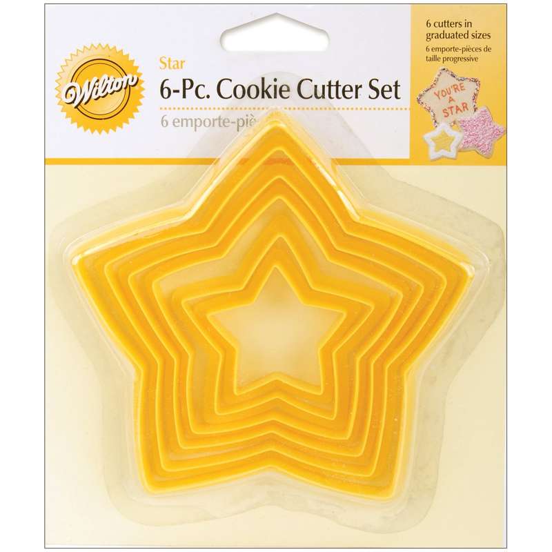 Wilton 6Pcs NESTING STAR Cookie Cutter Set Pastry Treats Baking Party Hobbycraft