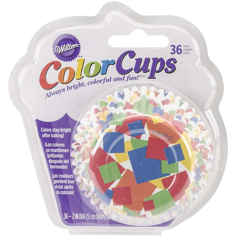 Wilton 36 Pack ColorCup Confetti Cupcake Muffin Baking Party Decorating Cases