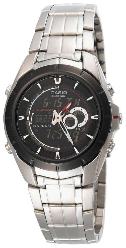Casio Men's EFA119BK-1AV Ana-Digi Edifice Thermometer Bracelet Watch