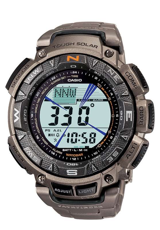 Casio Men's PAG240T-7CR Pathfinder Triple Sensor Multi-Function Titanium Watch