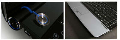 Power on switch and keyboard detail