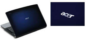 Gemstone Blue design with detail of Acer logo