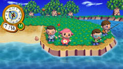 Fishing with friends in 'Animal Crossing: City Folk'