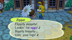 Meeting a neighbor in 'Animal Crossing: City Folk'