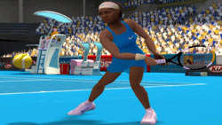 Serena Willimas at the baseline in 'EA Sports Grand Slam Tennis'