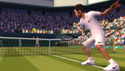 Pete Sampras at the net in 'EA Sports Grand Slam Tennis'