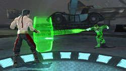 Green Lantern weilding his hammer Mortal Kombat vs. DC Universe for PS3