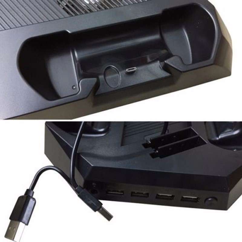 10 in 1 Super Charging Dock for PS4 Charging Stand for Playstation 4 Console and Controllers Charge Kit Black