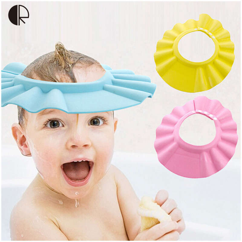 BABY TODDLER BATH SHOWER CAP FOAM LIGHT BLUE