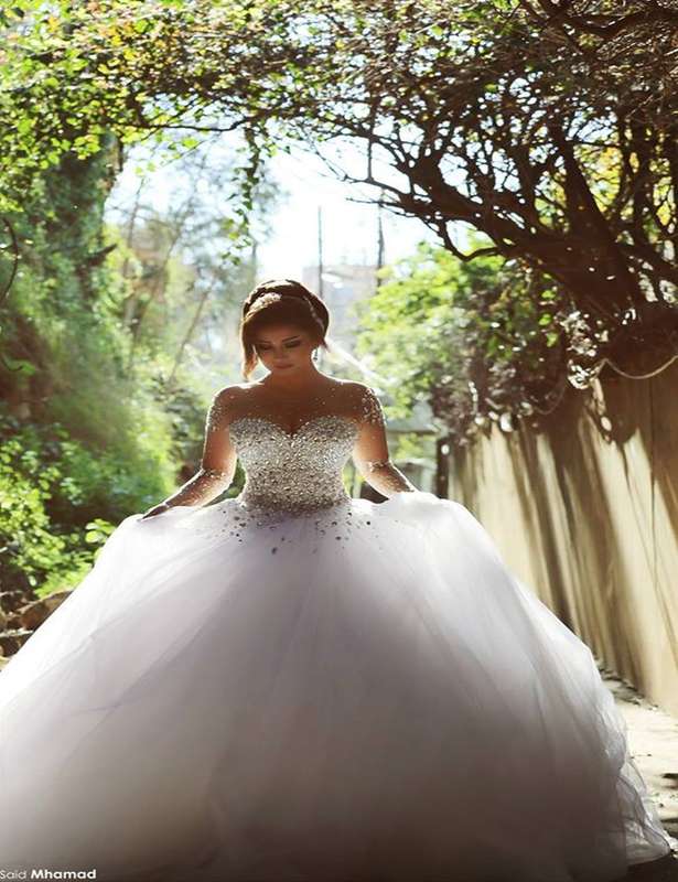 2015-Vestidos-De-Novia-Long-A-Line-Crystal-Beading-Tulle-Wedding-Dresses-Full-Sleeve-Bridal-Dress(4)