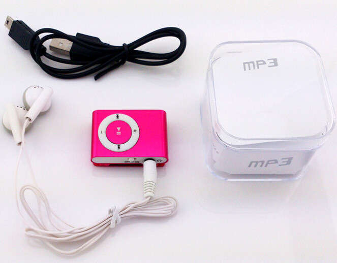 10 pieces/ lot MINI clip mp3 player with retail package box and  Micro TF/SD card Slot,wholesale support ,mix color support