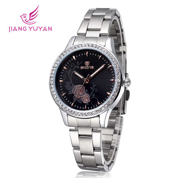 Brand Skone Women Dress Watches Stainless Steel Wristwatches Quartz Analog Clock Fashion Luxury Relogio Feminino Montre Femme