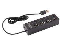 Power Strip Styled 4-Port USB Hub with Independent Switches