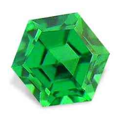 EMERALD [Created] - Faceted Rich Green Hexagon Shape - 0,96cts