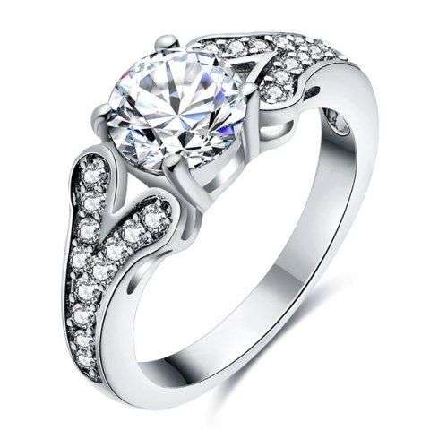 Rhinestone Engagement Ring - 8