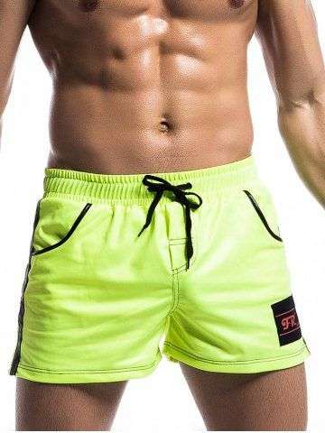 Side Striped Drawstring Gym Shorts - Large
