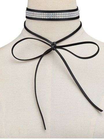 Rhinestone Velvet Bowknot Choker