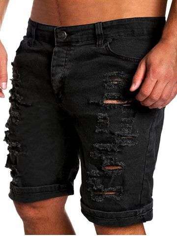 Zipper Fly Straight Leg Shorts - Large