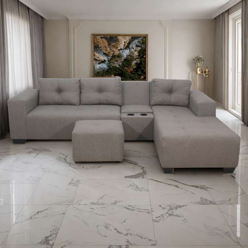 Chelsea Corner Couch - Light Grey - Right Hand