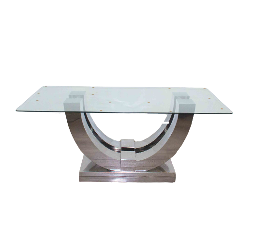Glass Coffee Table - Split Monaco - Stainless Steel