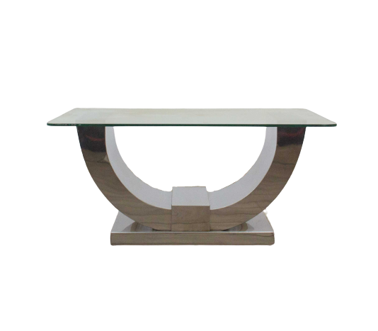 Glass Coffee Table - Split Monaco - Stainless Steel