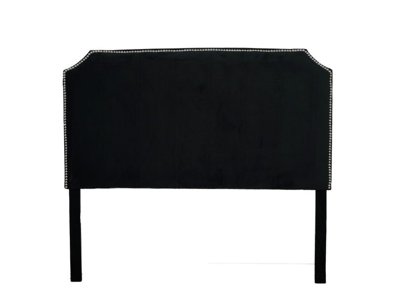 Jonathan Headboard - Double/Queen - Black Velvet