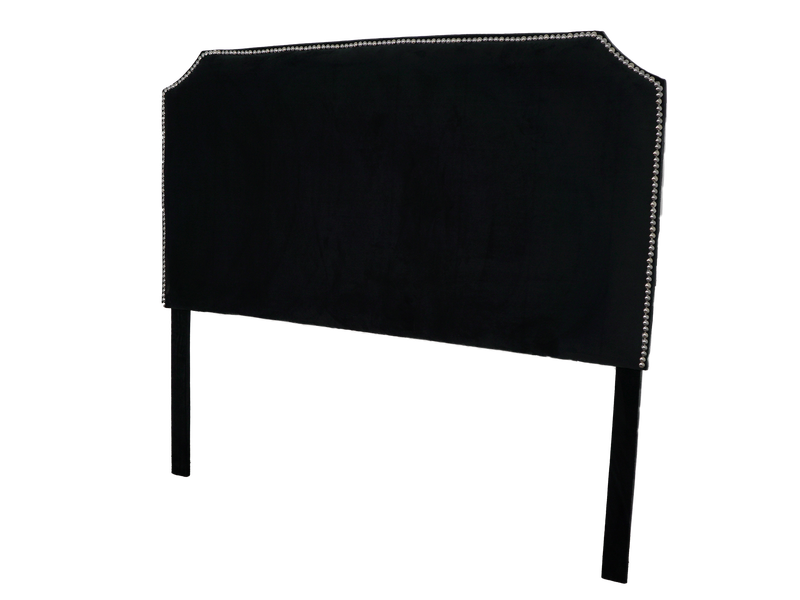 Jonathan Headboard - Double/Queen - Black Velvet