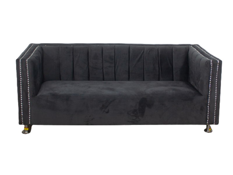 Aries 3 Seater Couch - Grey Velvet