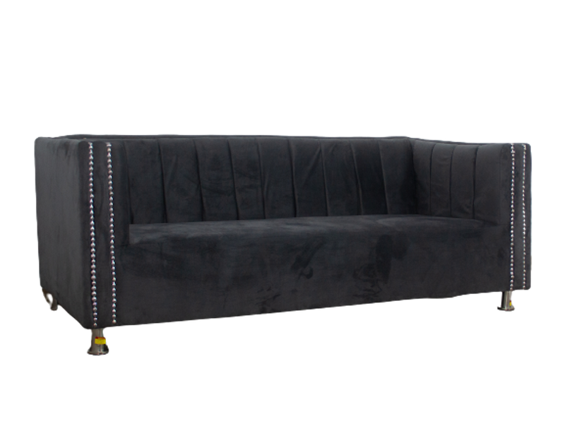 Aries 3 Seater Couch - Grey Velvet