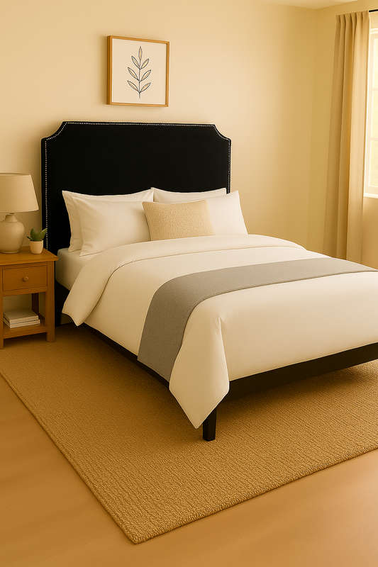 Jonathan Headboard - Double/Queen - Black Velvet
