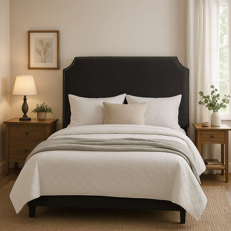 Jonathan Headboard - Double/Queen - Grey Velvet