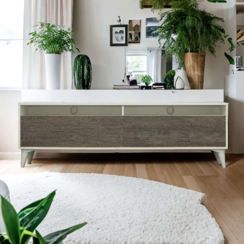 TV Stand - London - Brown/White