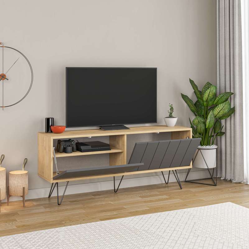 Picadilly Tv Stand Oak - Anthracite