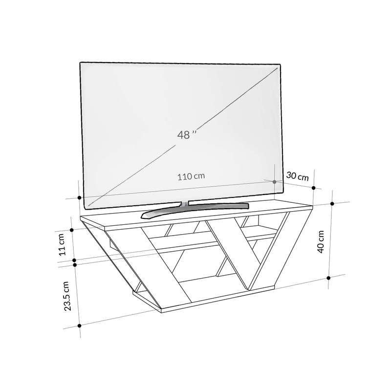 Pipralla Tv Stand - Oak