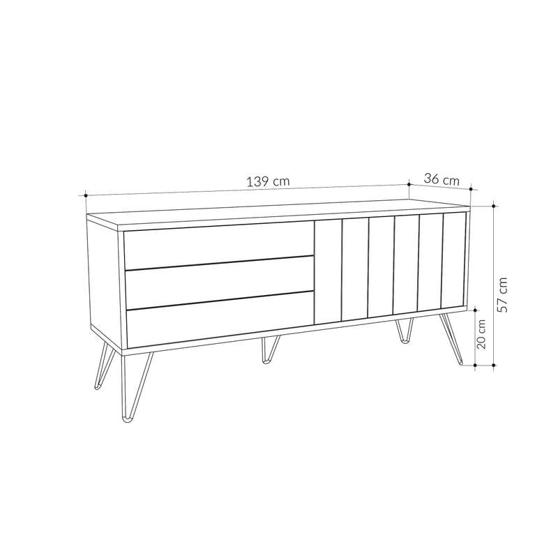 Picadilly Tv Stand Anthracite - Light Mocha