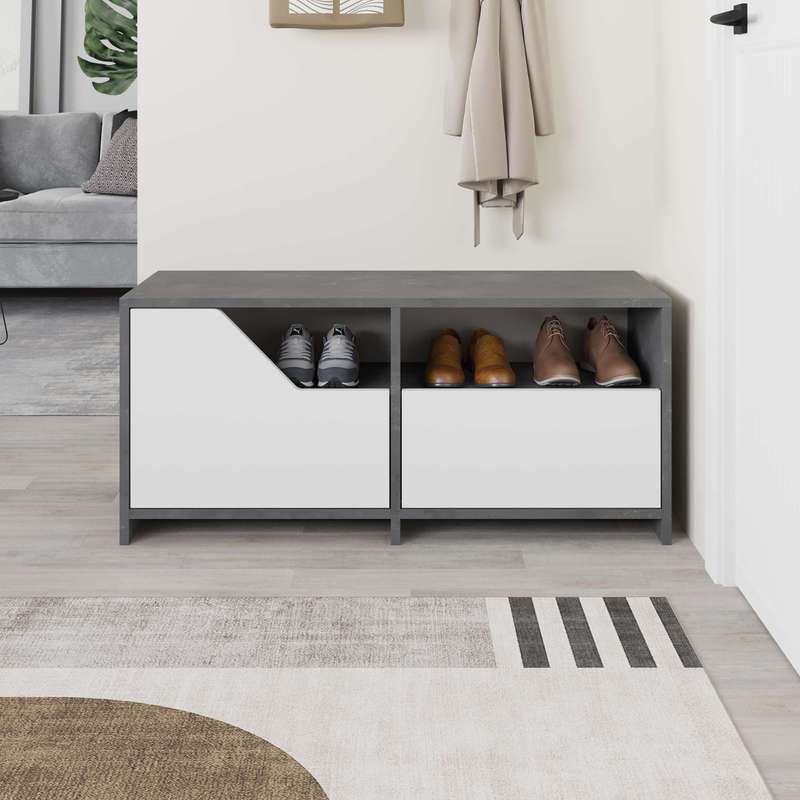 Nexus Shoe Cabinet Retro Grey - White
