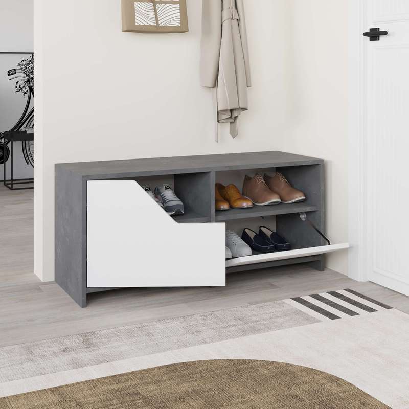 Nexus Shoe Cabinet Retro Grey - White