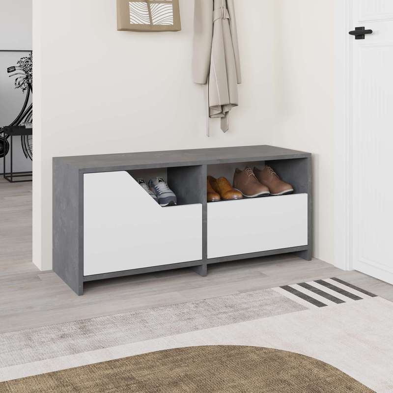 Nexus Shoe Cabinet Retro Grey - White