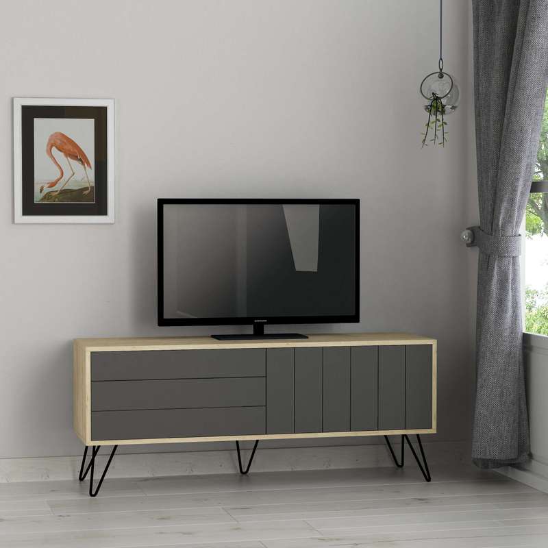 Picadilly Tv Stand Oak - Anthracite