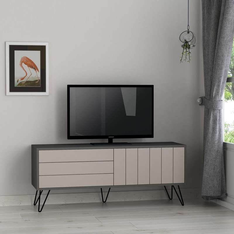 Picadilly Tv Stand Anthracite - Light Mocha