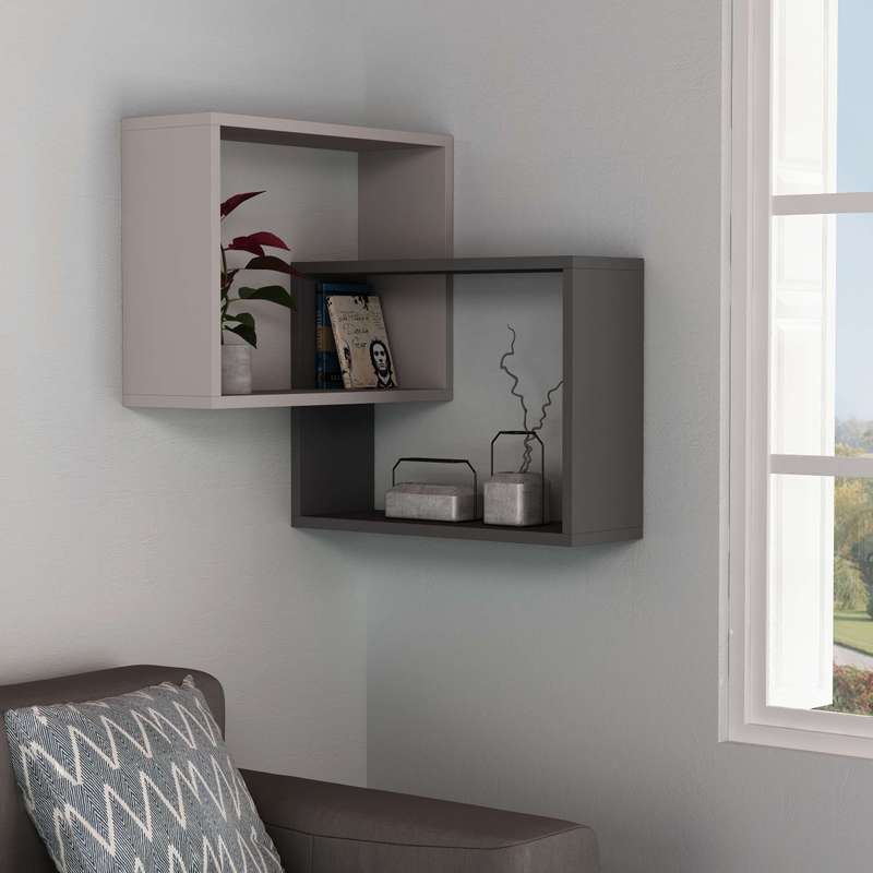 Ring Corner Bookcase Light Mocha - Anthracite