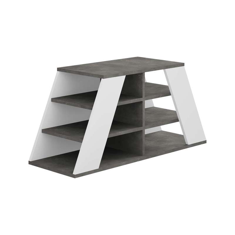 Pyramid Shoe Bench Retro Grey - White