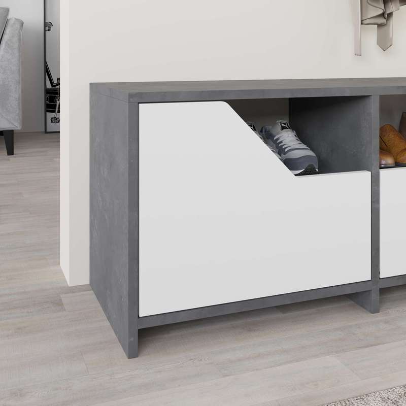 Nexus Shoe Cabinet Retro Grey - White