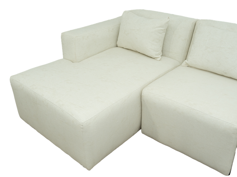 Modular 3 Seater Couch - White - Left Hand